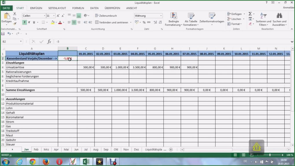 Vorlage Finanzplan Fabelhaft Vorlage Liquiditätsplan