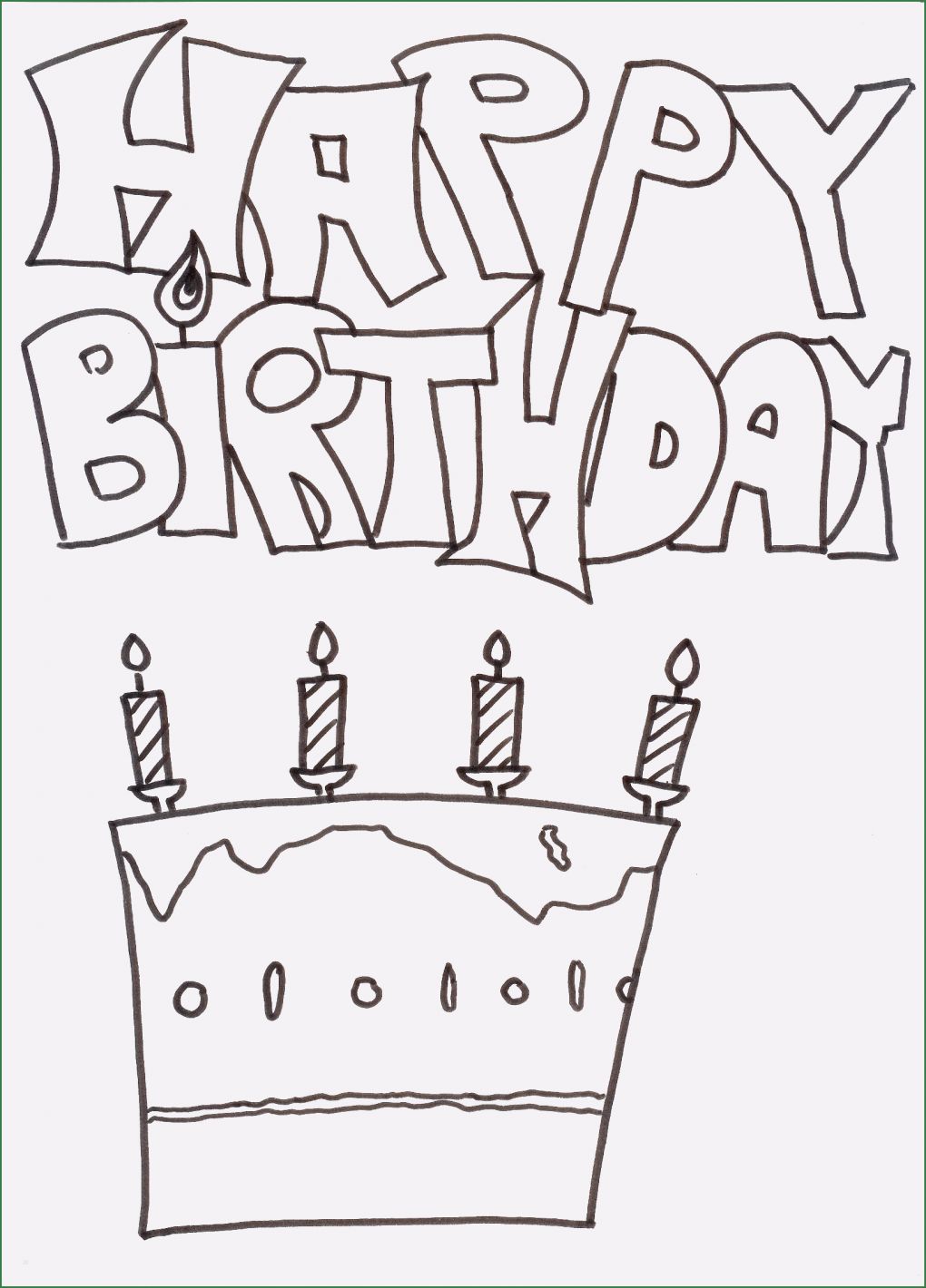 Vorlage Geburtstagskarte Zum Ausdrucken Erstaunlich Geburtstag Ausmalbilder – Ausmalbilder Für Kinder