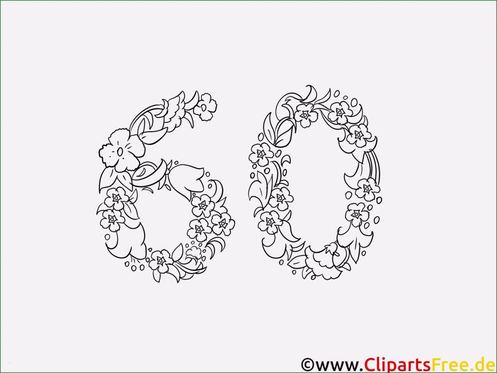 Vorlage Geburtstagskarte Zum Ausdrucken Inspiration 60 Jahre Geburtstag Blumenranken Zum Ausmalen