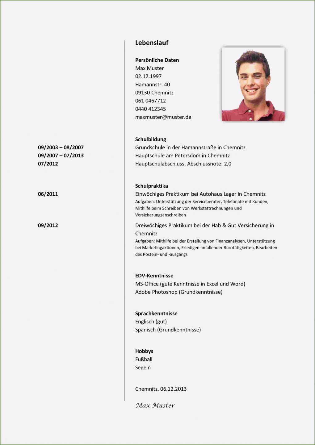 Vorlage Lebenslauf Praktikum Elegant Bewerbung Für Schülerpraktikum 77 Lebenslauf Muster