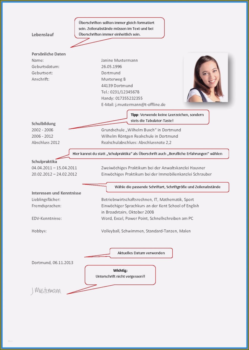 Vorlage Lebenslauf Praktikum Hübsch Lebenslauf Muster Schüler Ausbildung Praktikum