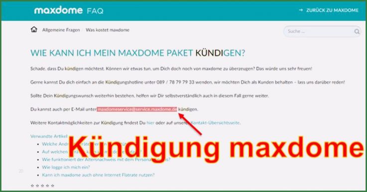 Vorlage Maxdome Kündigung Einzigartig Kündigung Beim Maxdome Per Email Codedocu De sonstiges