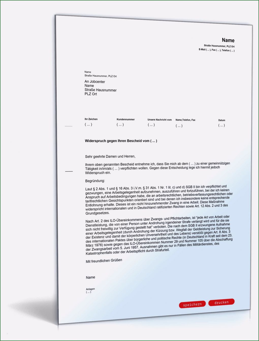 Vorlage Widerspruch Jobcenter Hübsch Widerspruch Verpflichtung Gemeinnützige Arbeit Muster
