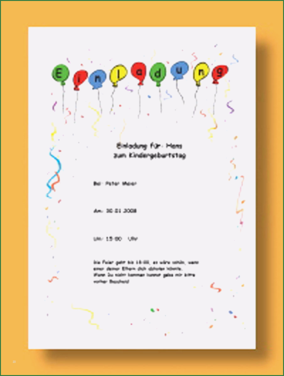 Vorlagen Für Geburtstagseinladungen Kostenlos Großartig Vorlage Einladung Geburtstag