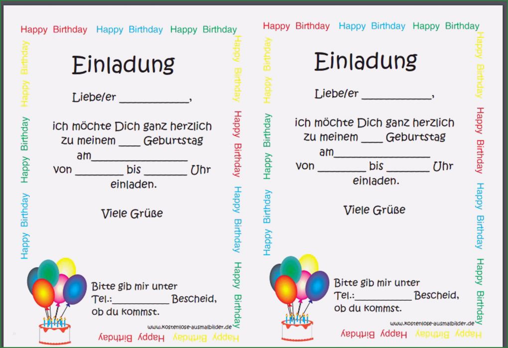 Vorlagen Für Geburtstagseinladungen Kostenlos Inspiration Einladung Geburtstag Kostenlos