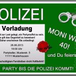 Vorlagen Geburtstagseinladungen 50 Kostenlos Fabelhaft 10 Einladungskarten Polizei Geburtstag Einladungen