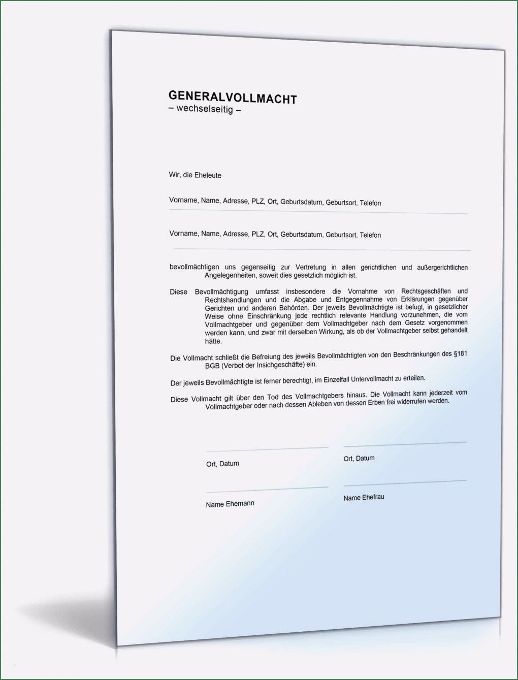 Vorsorgevollmacht Für Gesundheitsangelegenheiten Vorlage Erstaunlich Download Archiv • Vollmachten Kostenlos Dokumente