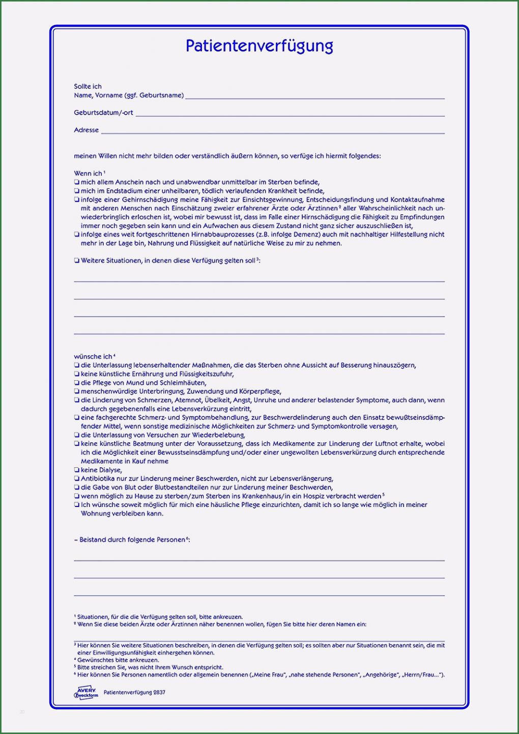 Vorsorgevollmacht Für Gesundheitsangelegenheiten Vorlage Erstaunlich PatientenverfÜgung formular Kostenlos Downloaden