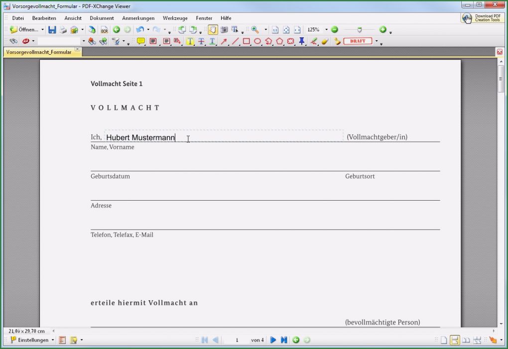 Vorsorgevollmacht Für Gesundheitsangelegenheiten Vorlage Luxus Vorsorgevollmacht Vordruck Download