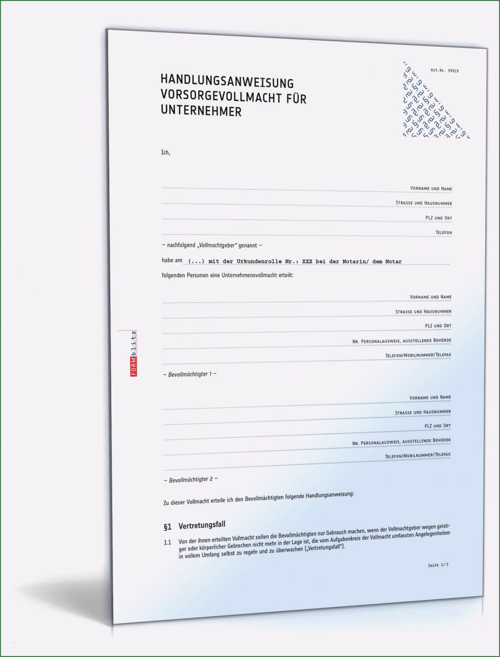 Vorsorgevollmacht Für Gesundheitsangelegenheiten Vorlage Süß Handlungsanweisung Vorsorgevollmacht Unternehmer