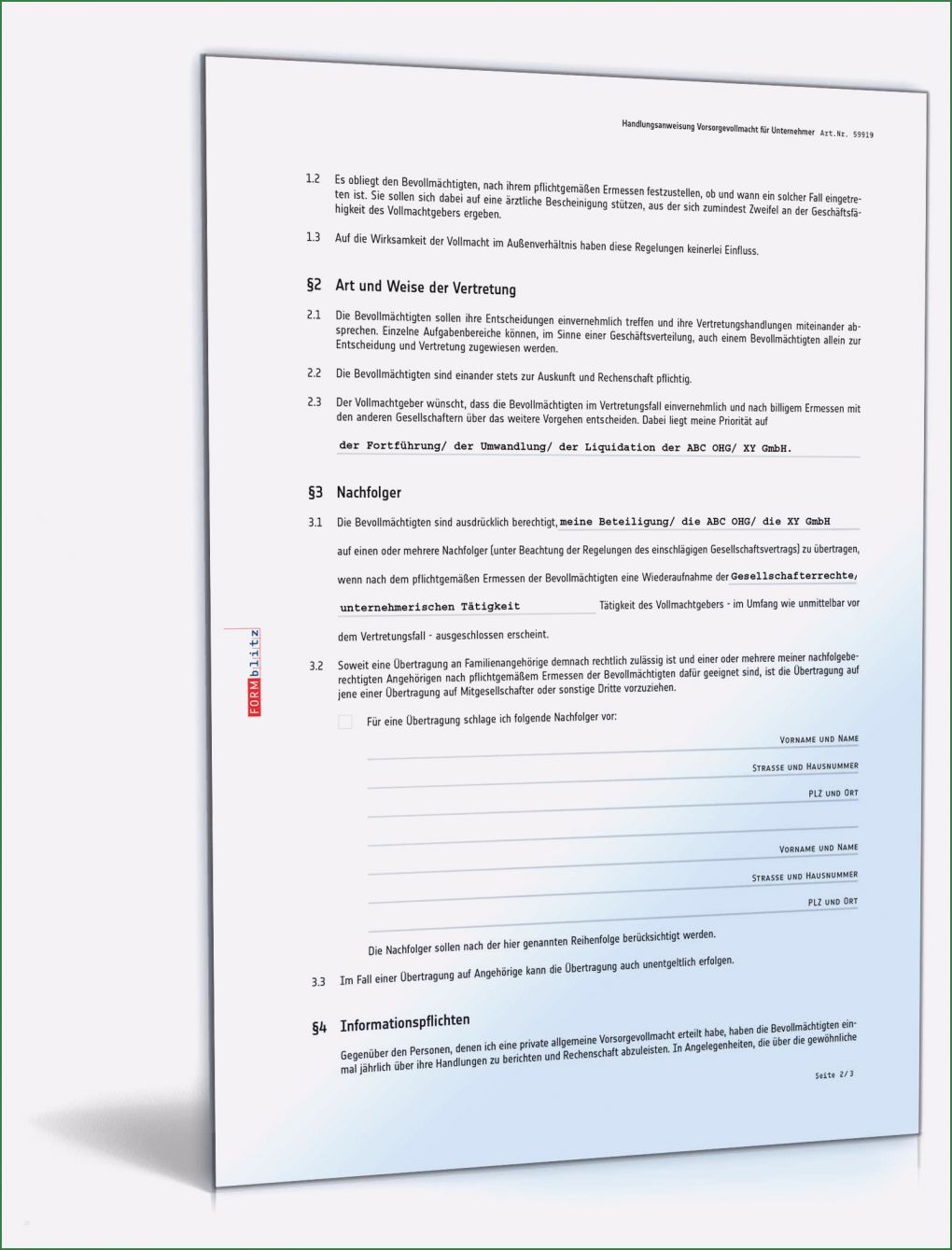 Vorsorgevollmacht Für Gesundheitsangelegenheiten Vorlage Wunderbar Handlungsanweisung Vorsorgevollmacht Unternehmer