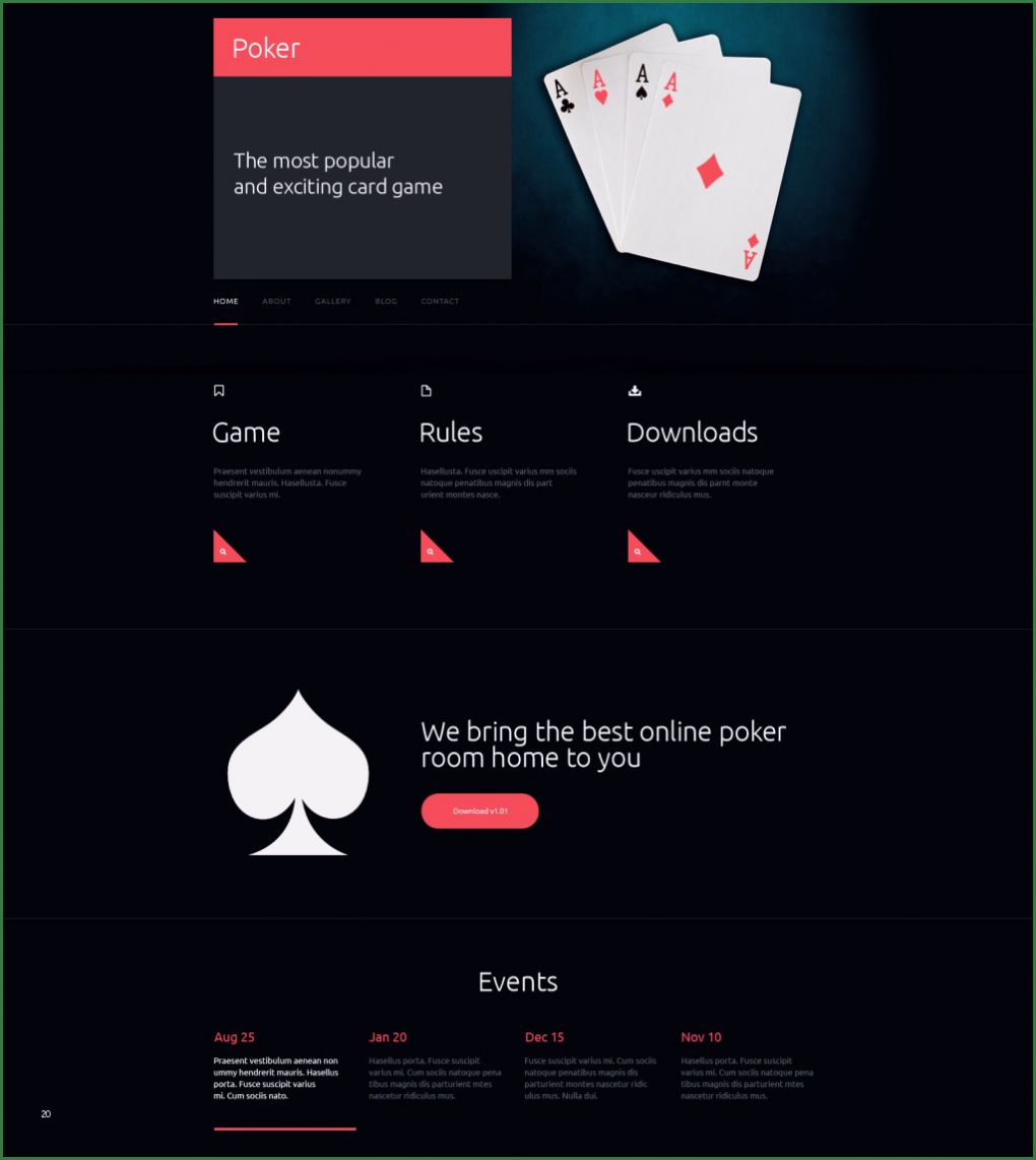 Website Vorlagen HTML Erstaunlich Website Vorlage Für Line Poker