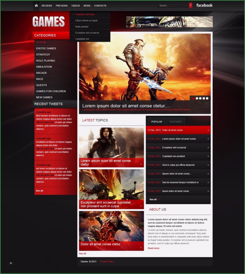 Website Vorlagen HTML Erstaunlich Website Vorlage Für Spiele