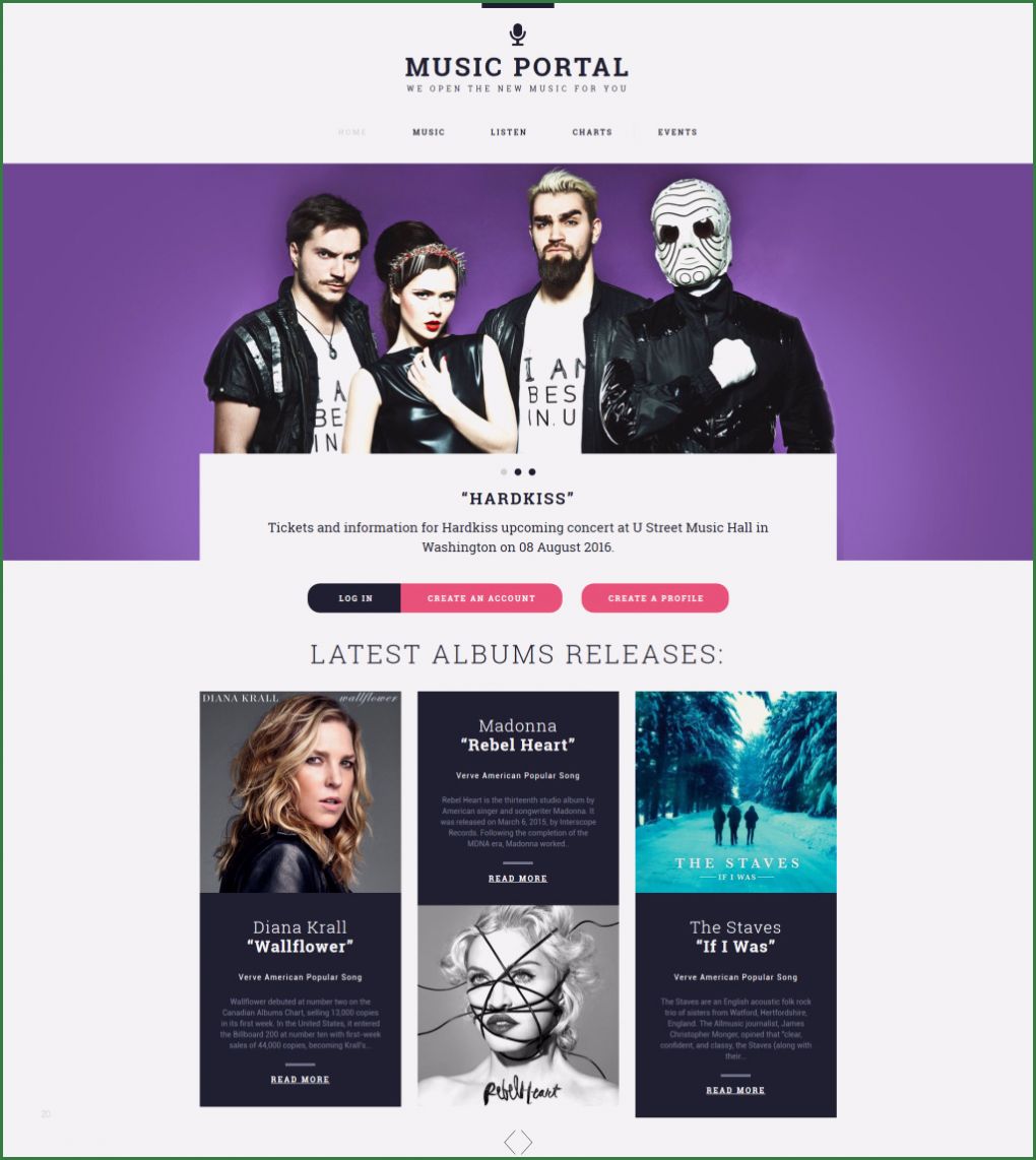 Website Vorlagen HTML Neu Website Vorlage Für Musikportal