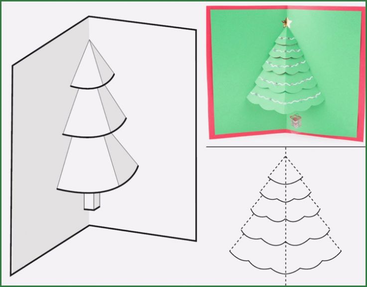 Weihnachtskarte Tannenbaum Vorlage Erstaunlich Möchten Sie Eine 3d Weihnachtskarte Mit Tannenbaum Basteln