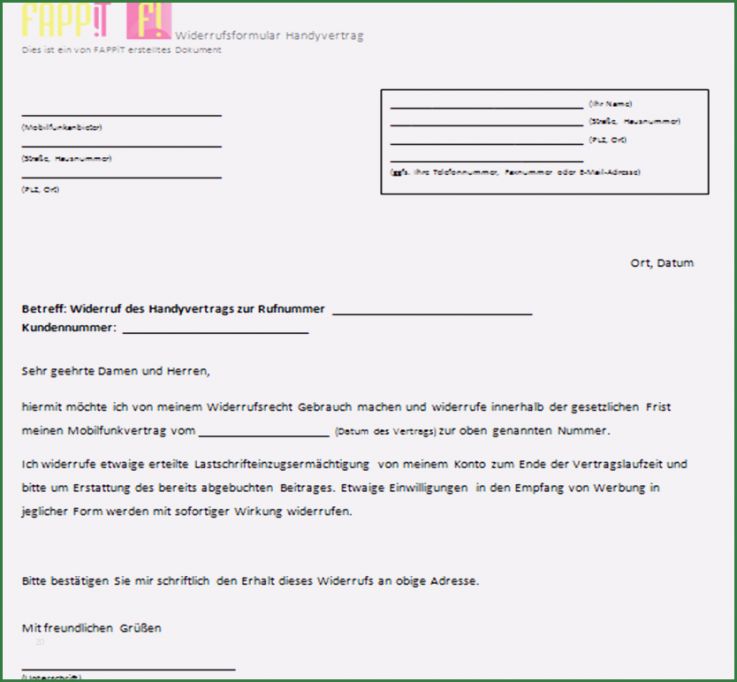 Widerrufsrecht Handyvertrag Vorlage Genial Vorlage Widerrufsformular Fappit Index Und Beschwerden