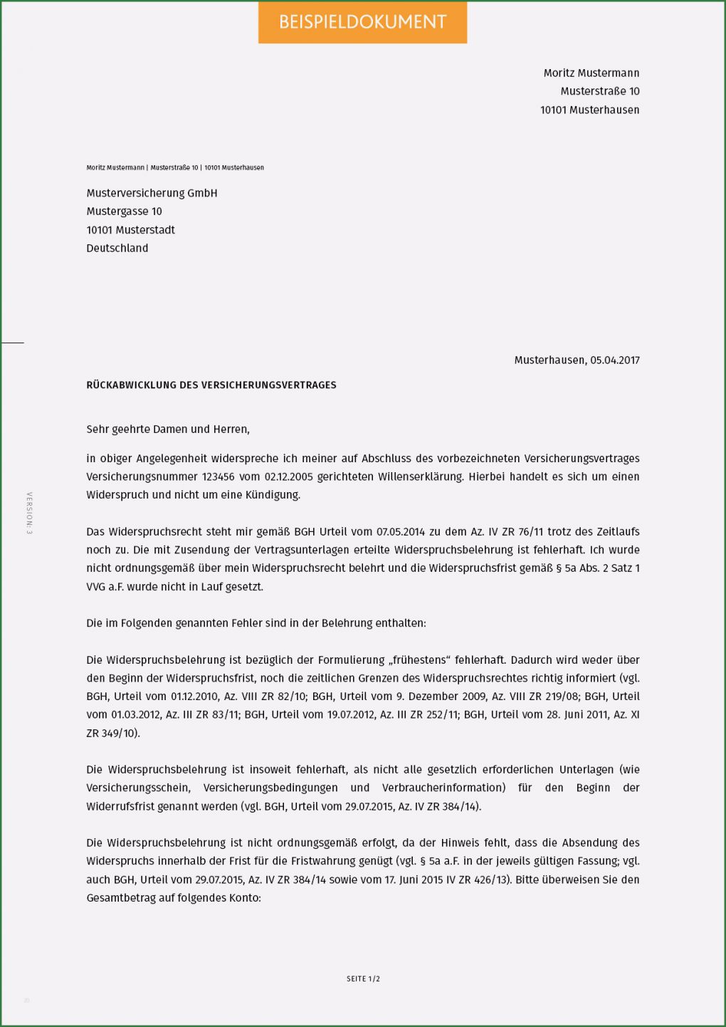 Widerspruch Dynamik Lebensversicherung Vorlage Bewundernswert Widerspruch Versicherung Muster Frisch Kündigung Kfz