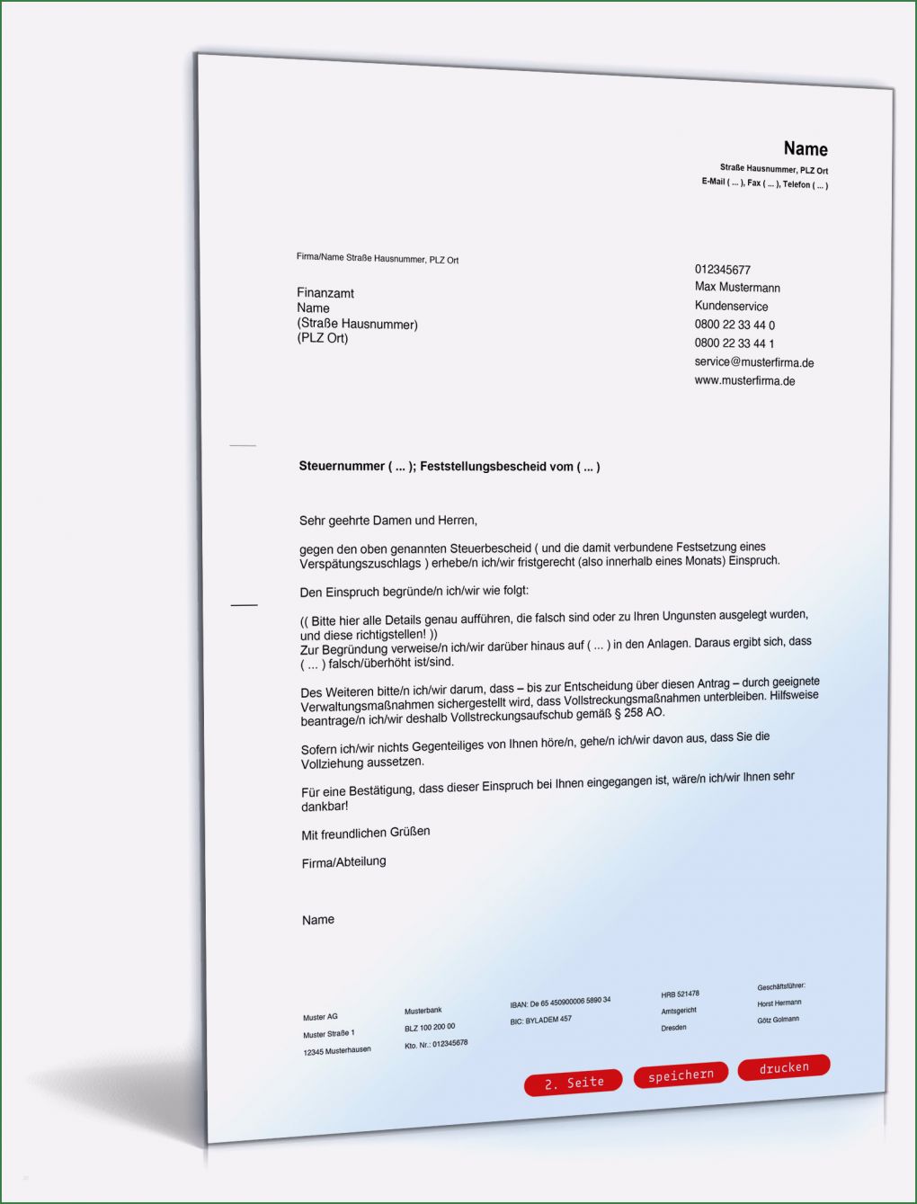 Widerspruch Haftpflichtversicherung Vorlage Gut Einspruch Gegen Einen Steuerbescheid Allgemein