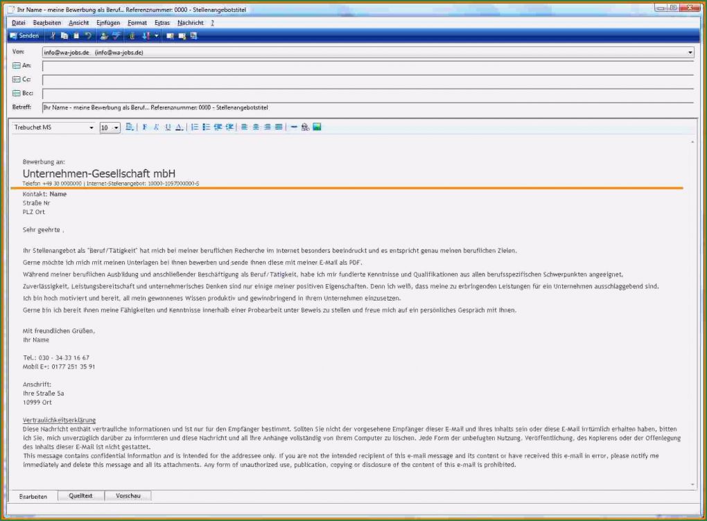 Willkommens E Mail Vorlage Süß 14 Anschreiben Email Bewerbung Vorlage