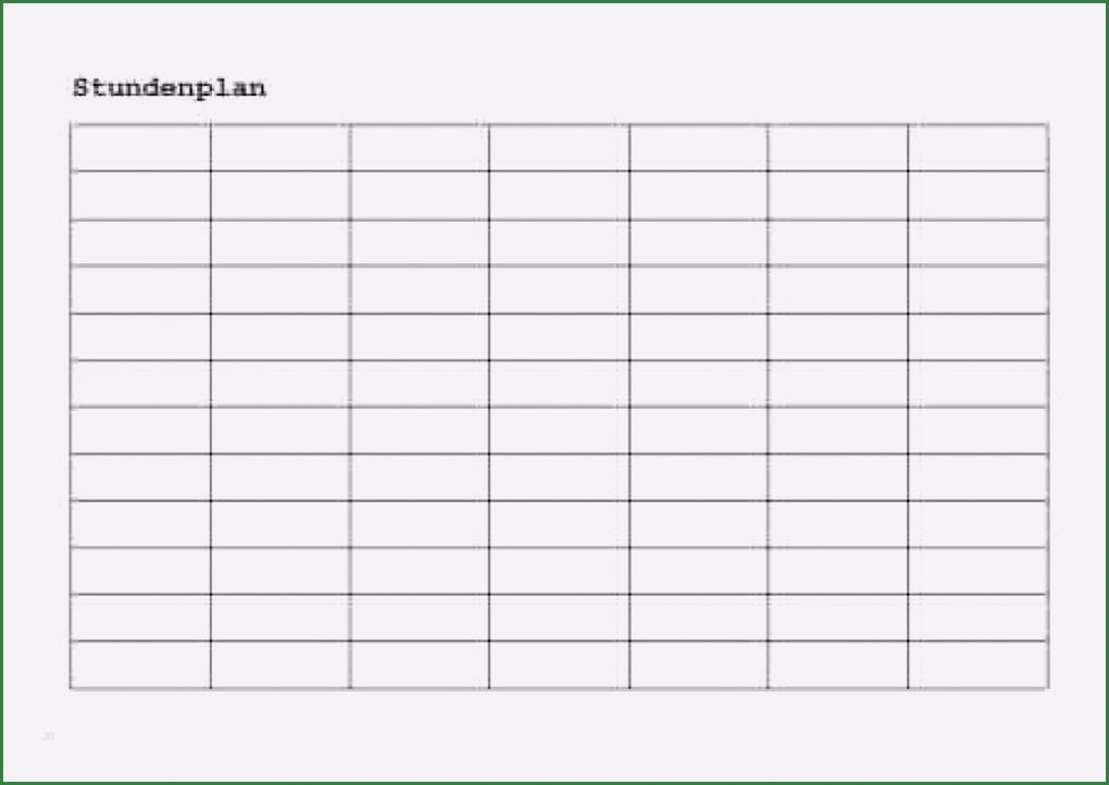Wochentabelle Vorlage Schön 15 Tabelle Zum Ausdrucken Leer