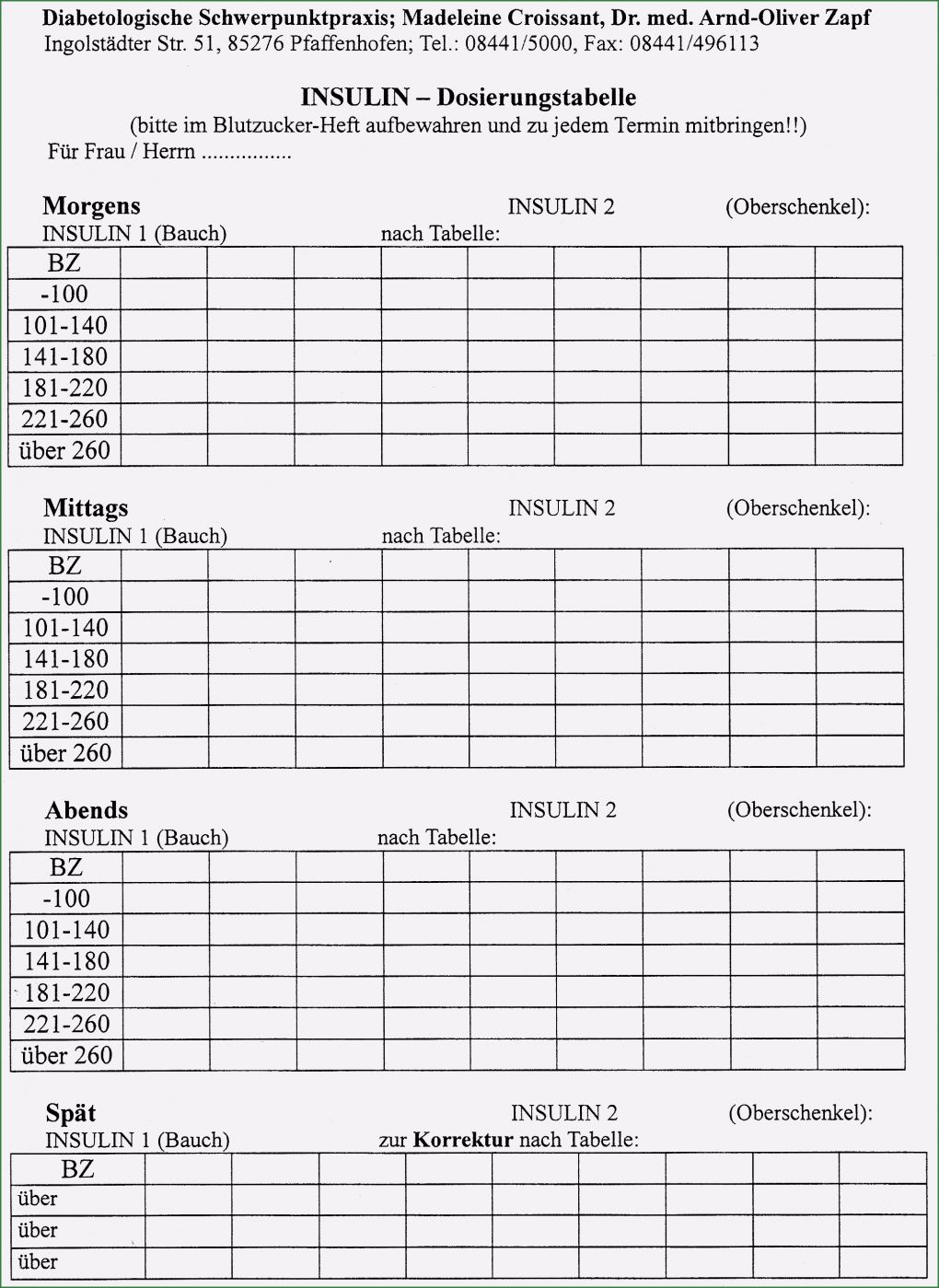 Wochentabelle Vorlage Süß Diabetologie Praxiscroissantzapfs Webseite